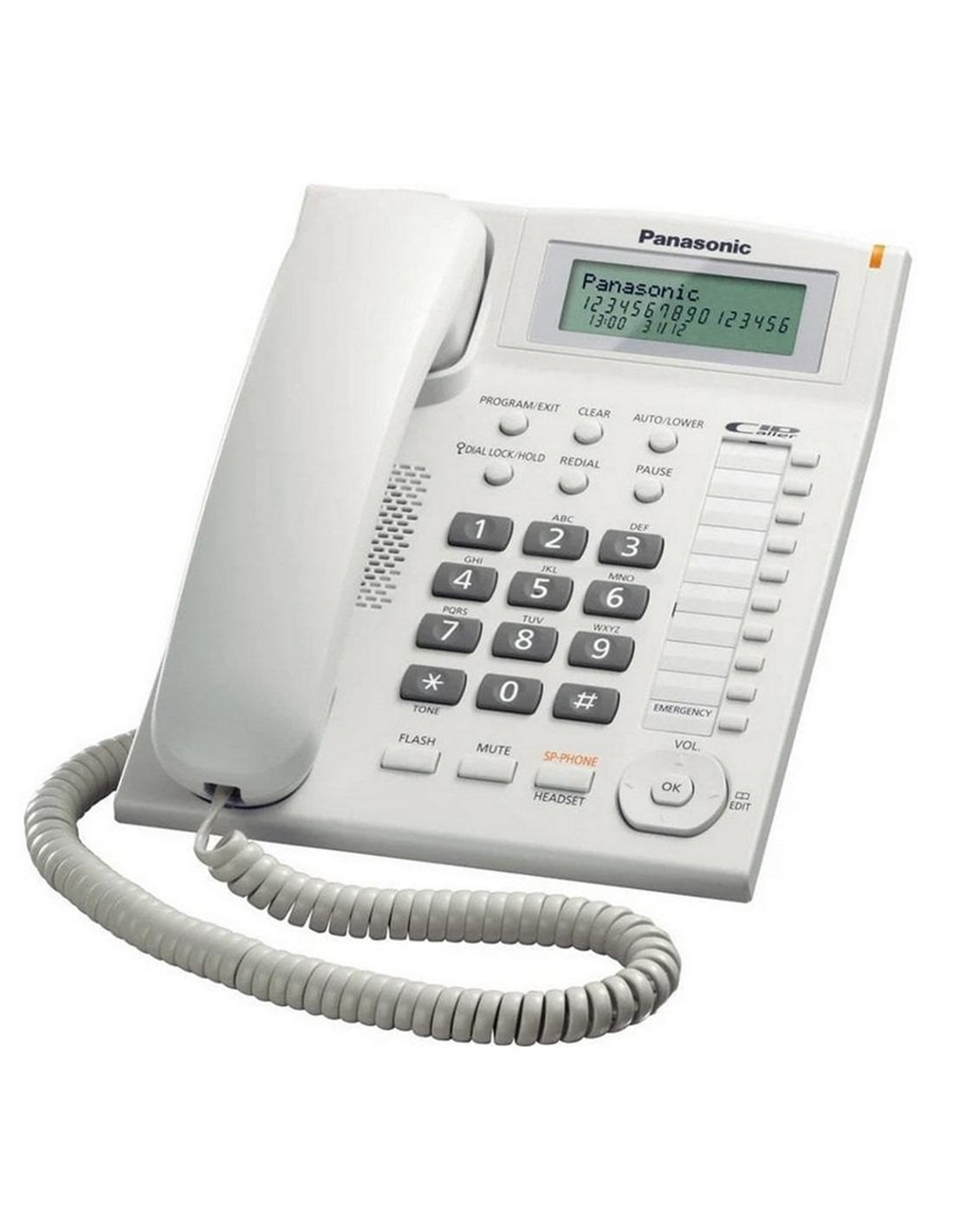 Panasonic KX-TS880EXW TelÃ©fono Fijo con Pantalla y Altavoz  Blanco