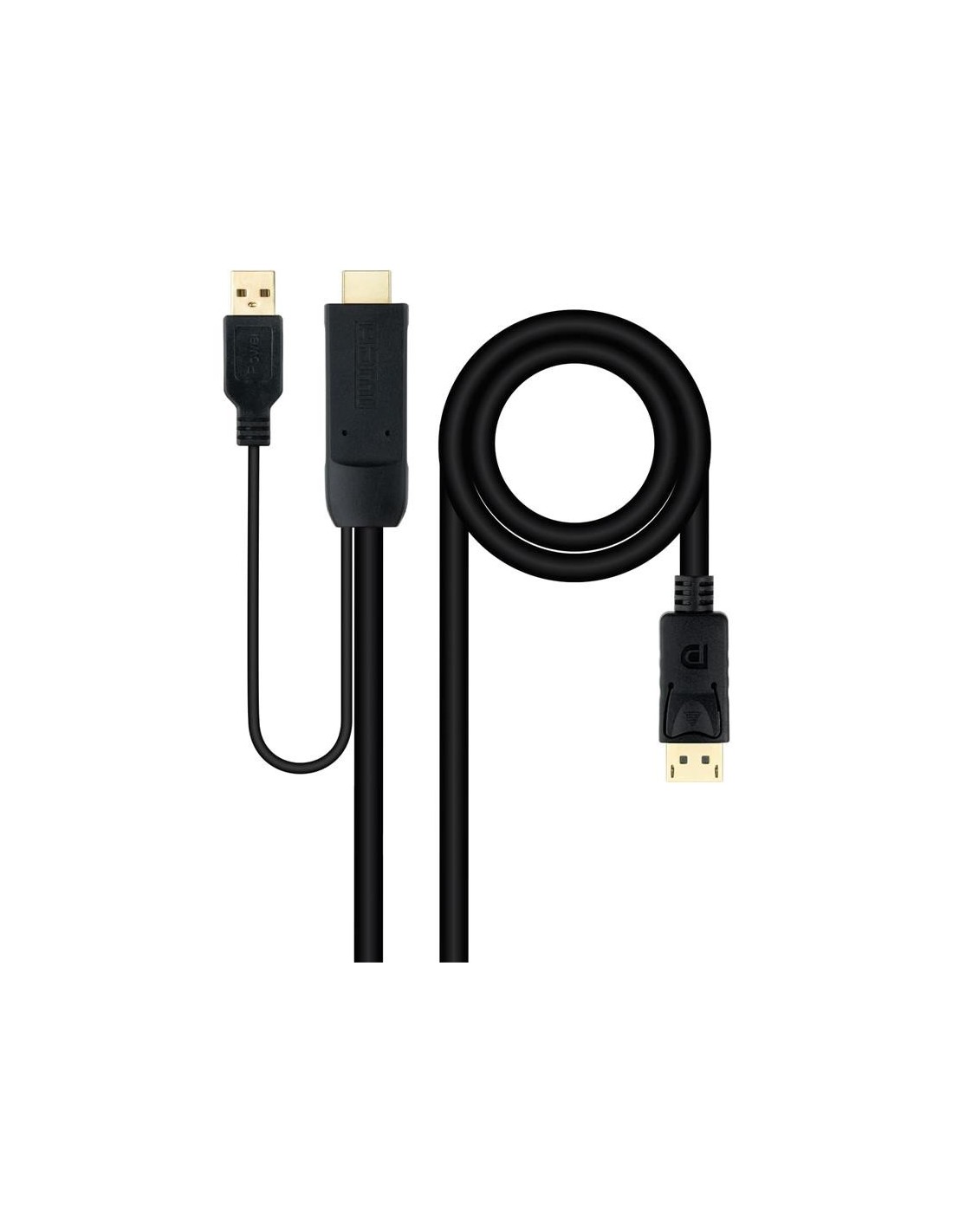 CABLE CONVERSOR NANOCABLE HDMI A DISPLAYPORT 1.8M BLACK