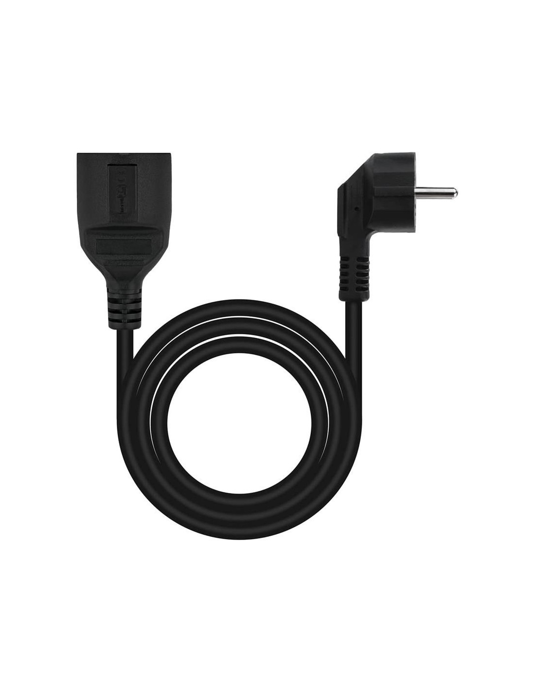 CABLE ALARGADOR ALIMENTACION ACODADO SCHUKO PC NANOCABLE 5M BLACK