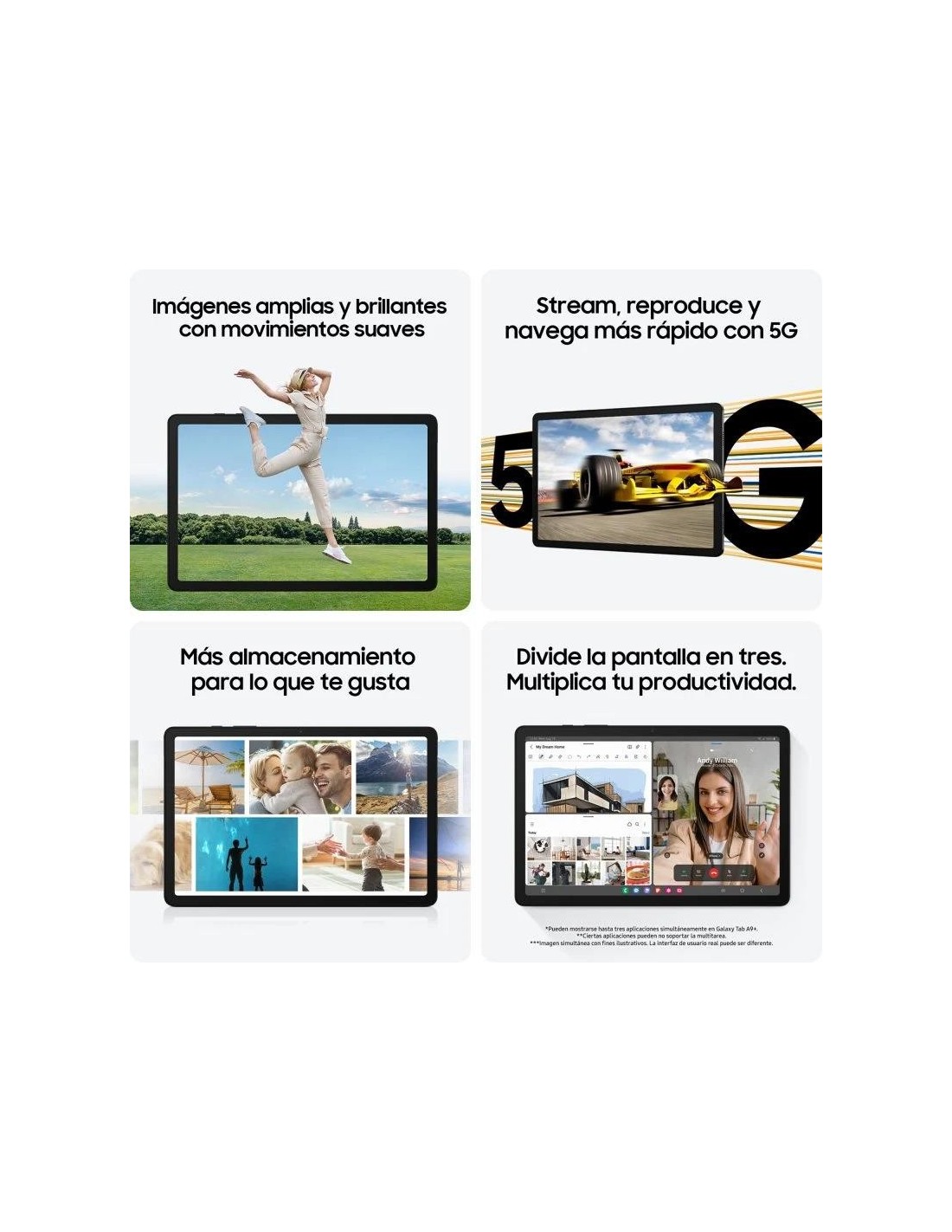 TABLET SAMSUNG 11 TAB A9+ SMX216 8GB/128GB/5G ANDROID SILVER