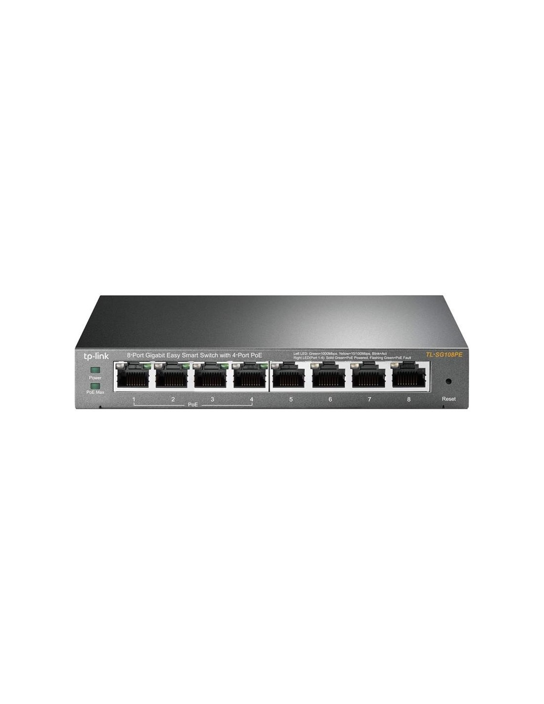 SWITCH TP-LINK GIGABIT 8 PUERTOS TL-SG108PE EASY SMART GESTIONABLE 4 POE