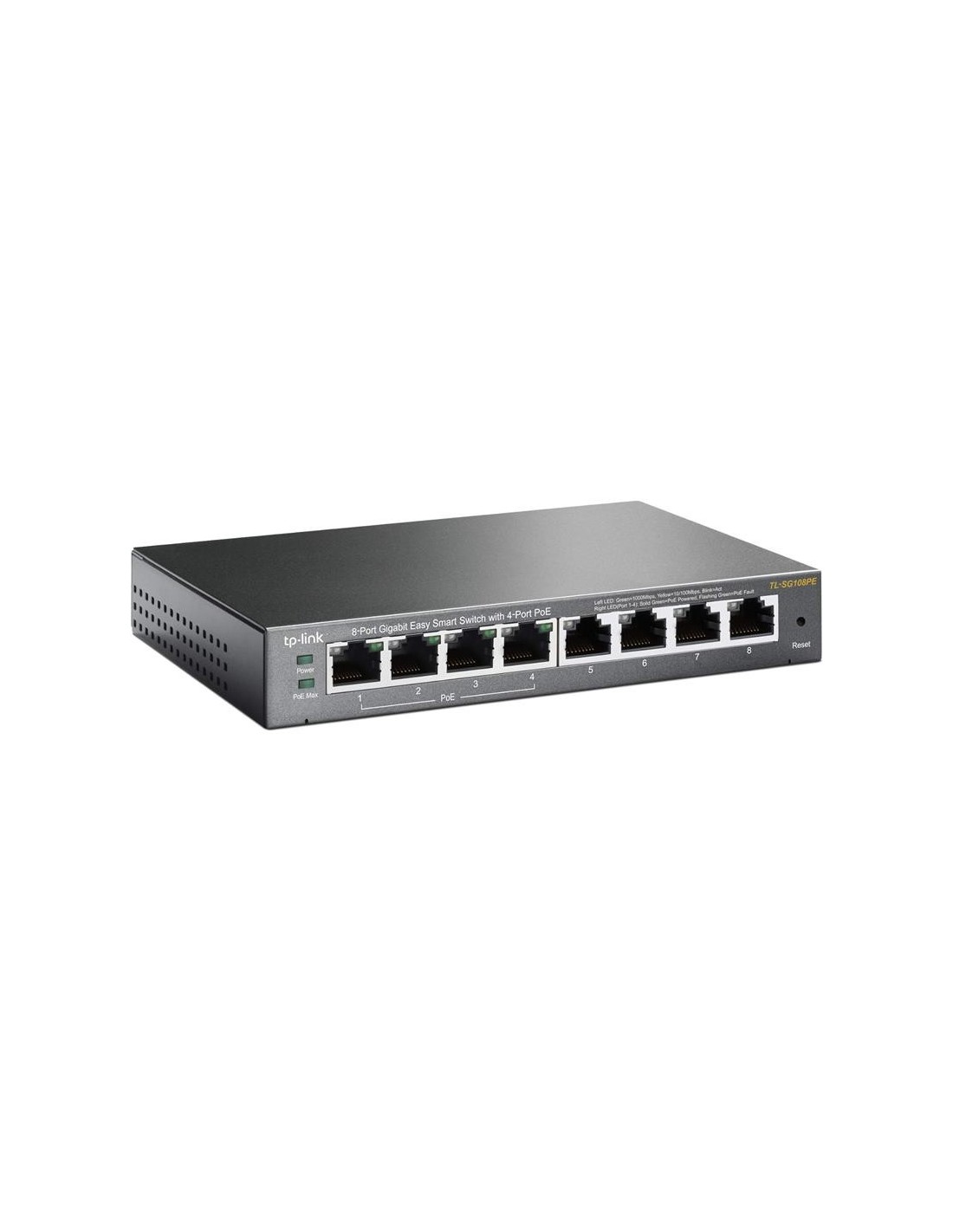 SWITCH TP-LINK GIGABIT 8 PUERTOS TL-SG108PE EASY SMART GESTIONABLE 4 POE