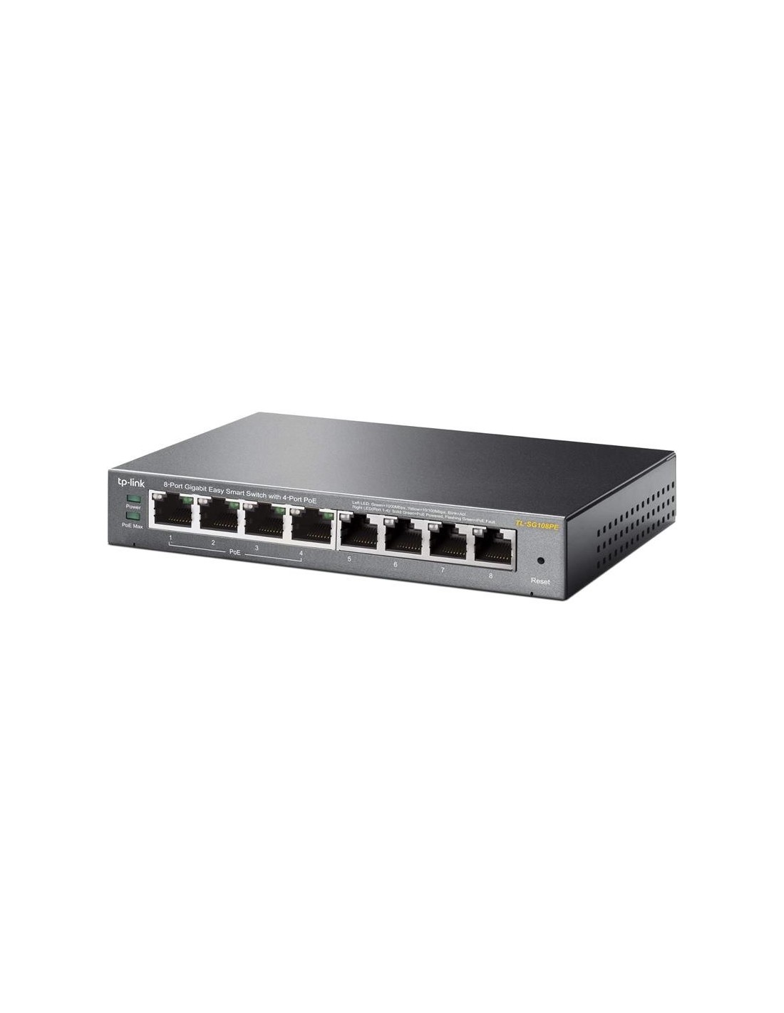 SWITCH TP-LINK GIGABIT 8 PUERTOS TL-SG108PE EASY SMART GESTIONABLE 4 POE
