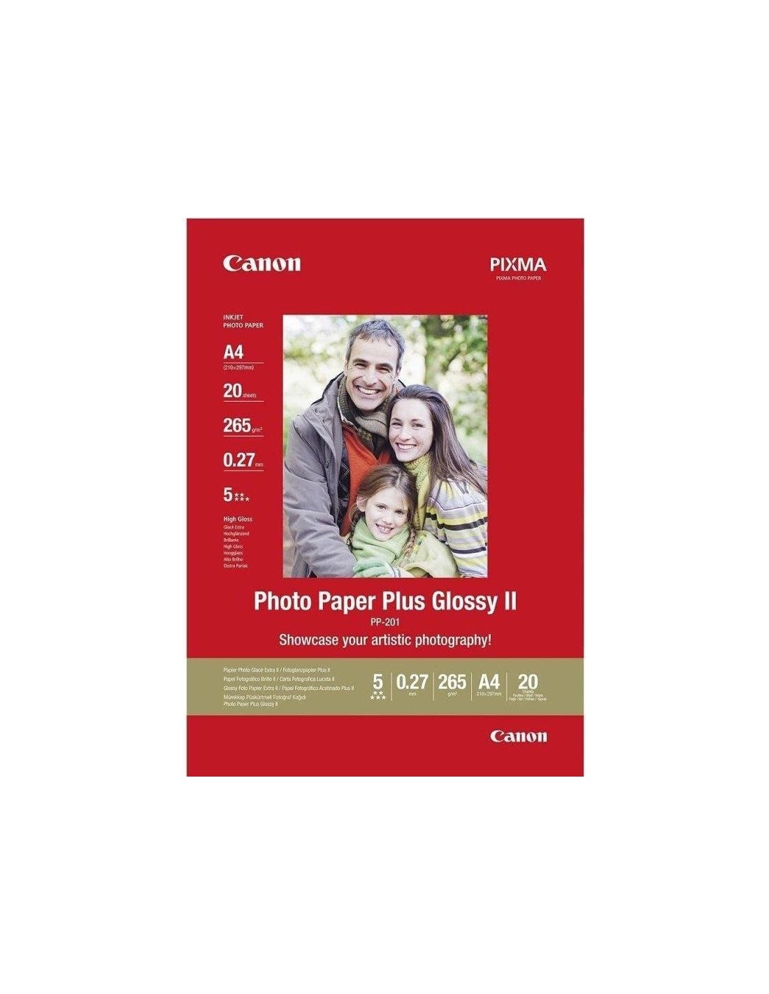 PAPEL FOTOGRAFICO CANON PP-201 5X5 40HOJAS + MARCO FOTOS 13X13CM + CUBE PK