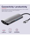 HUB TRUST DALYX USB-C 7 EN 1 HDMI USB-C USB MICRO SD RJ45 SILVER