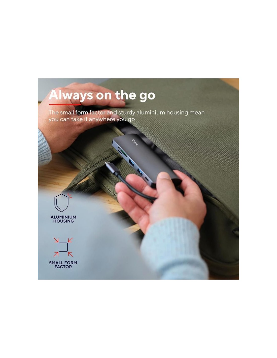 HUB TRUST DALYX USB-C 7 EN 1 HDMI USB-C USB MICRO SD RJ45 SILVER