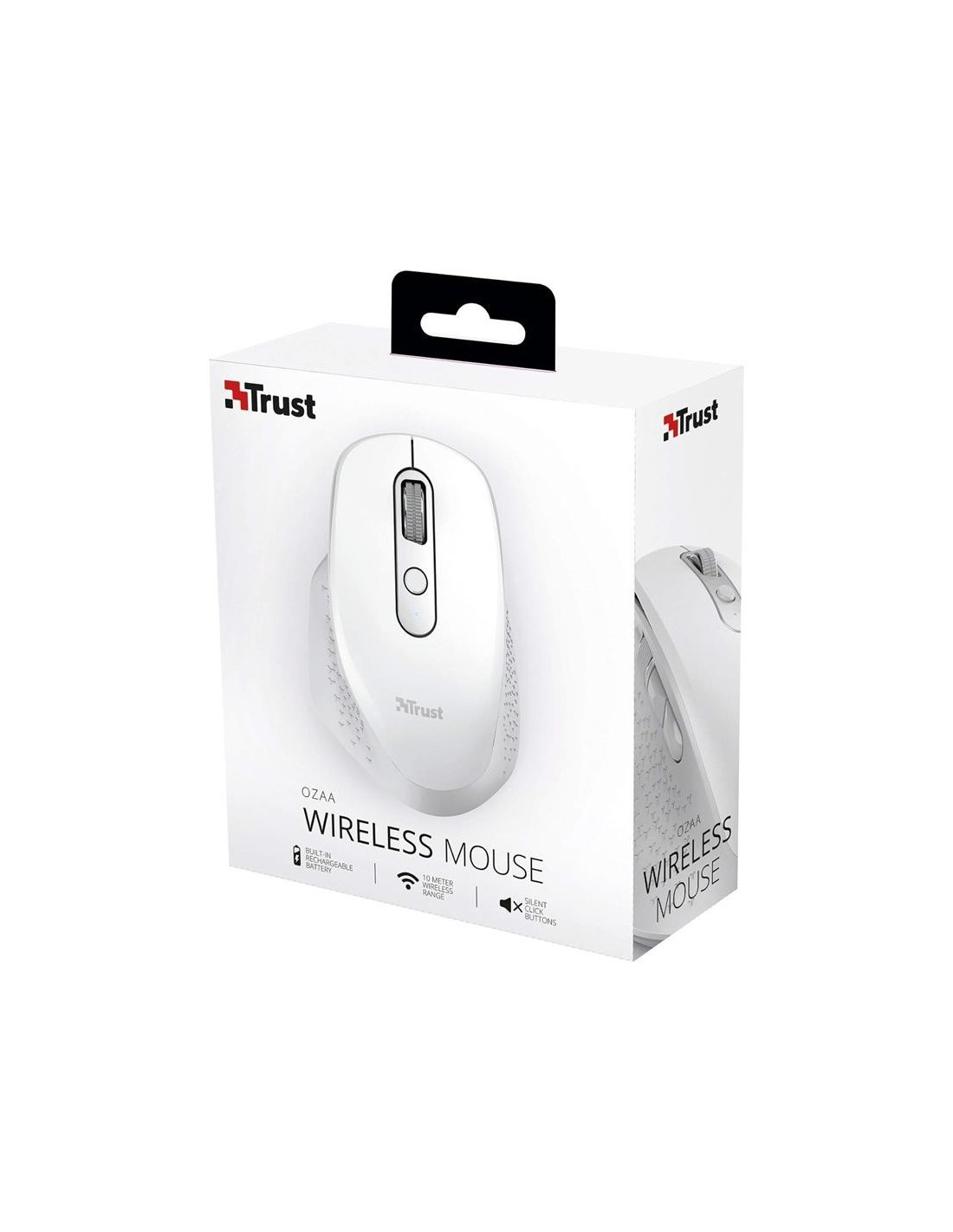 RATON TRUST OZAA ERGONOMICO RECARGABLE WIRELESS WHITE