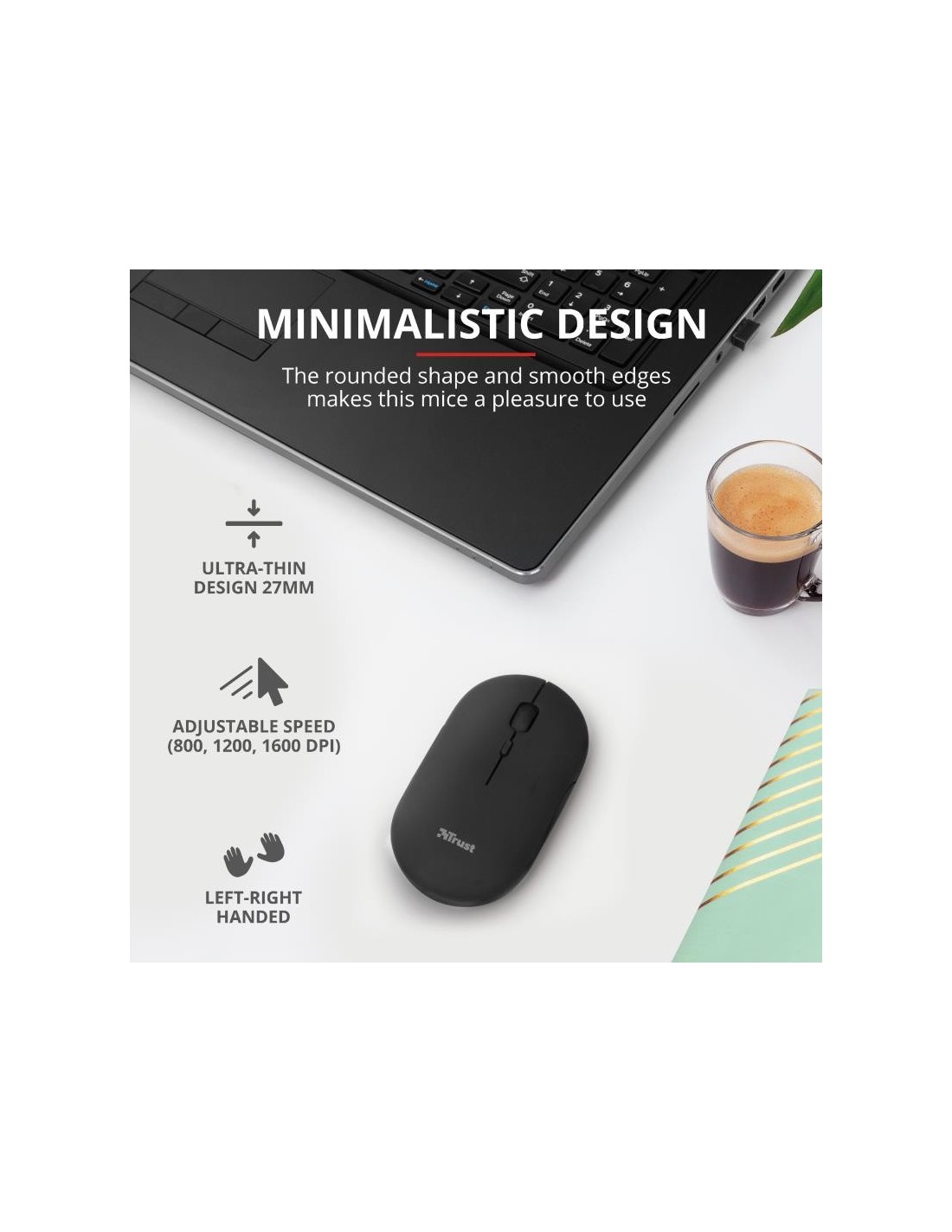 RATON TRUST PUCK RECARGABLE WIRELESS BLUETOOH BLACK