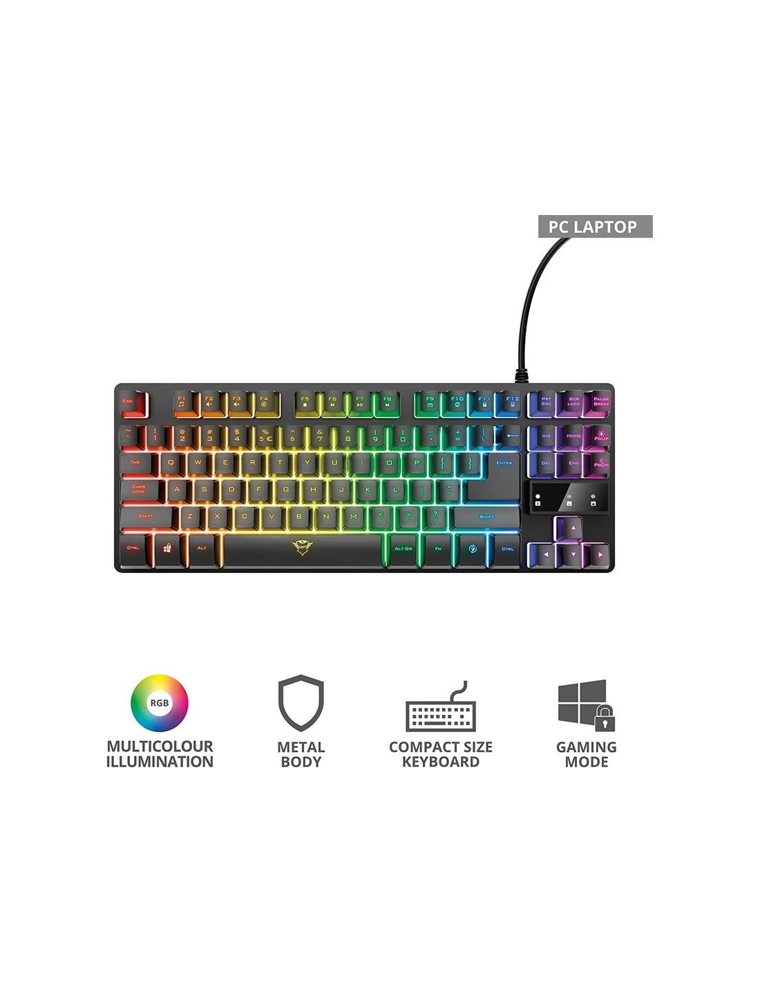 TECLADO TRUST GAMING GXT 833 METALICO USB RGB