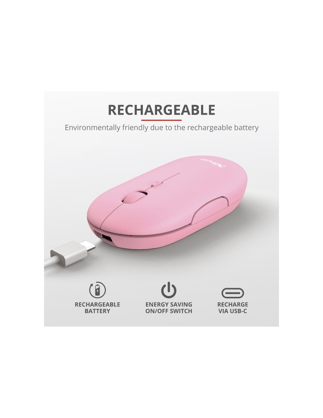 RATON TRUST PUCK RECARGABLE WIRELESS BLUETOOH PINK
