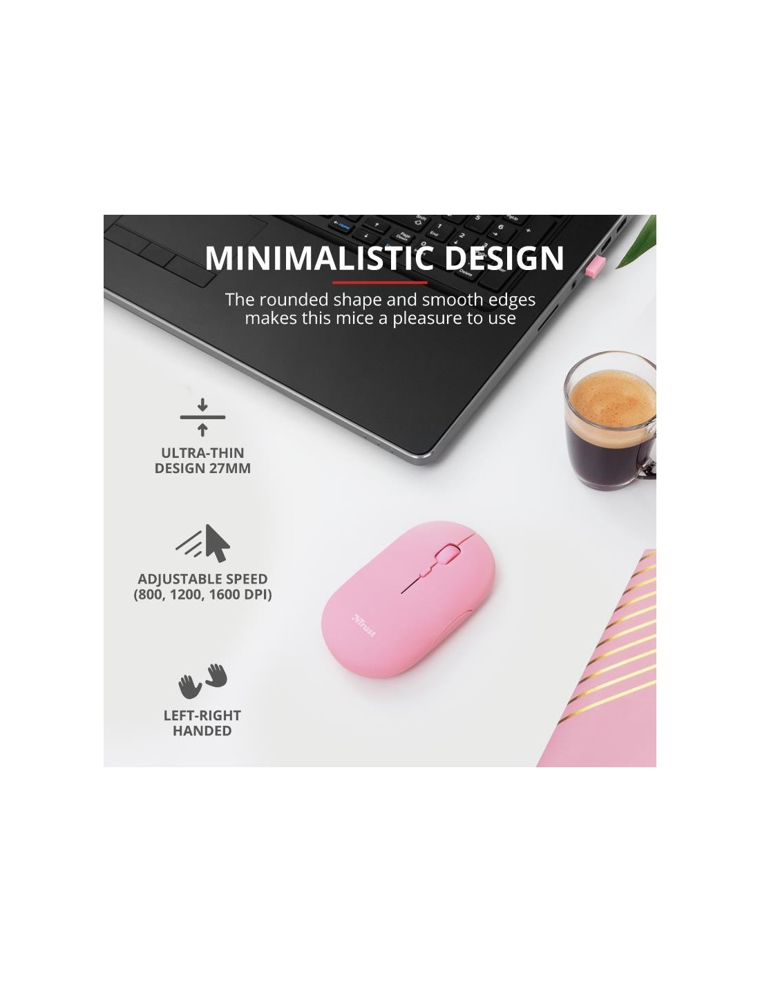 RATON TRUST PUCK RECARGABLE WIRELESS BLUETOOH PINK