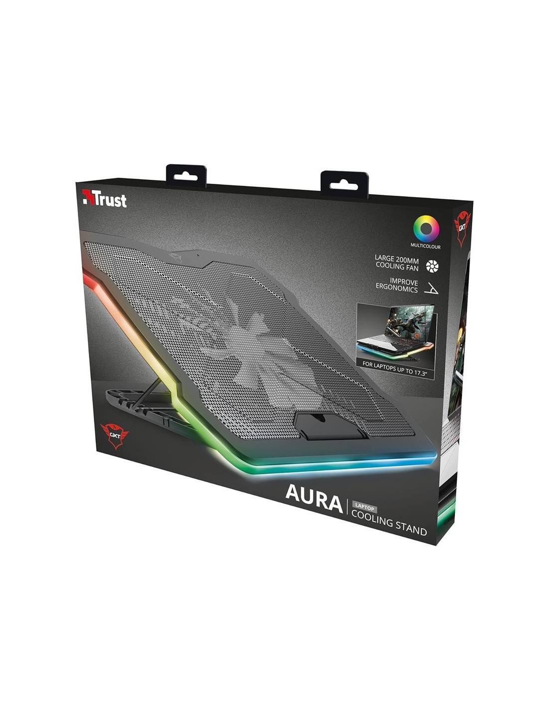 SOPORTE + VENTILADOR TRUST GXT1126 AURA REFRIGERACION RGB