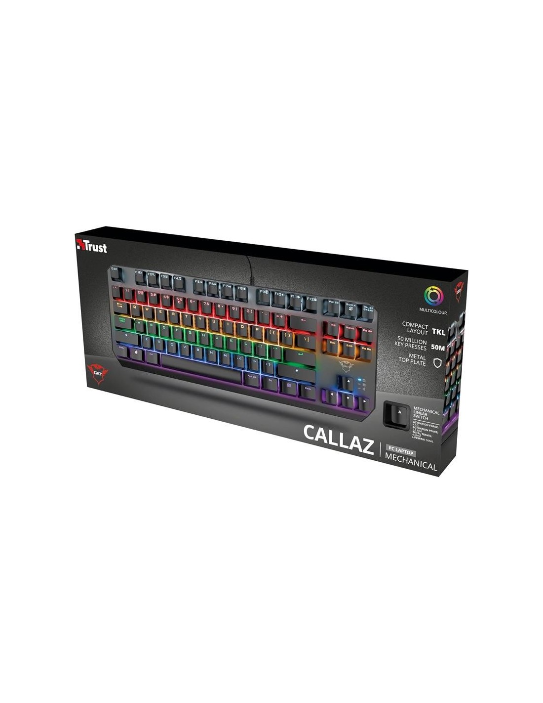 TECLADO TRUST GAMING GXT 834 CALLAZ MECANICO TKL USB RGB