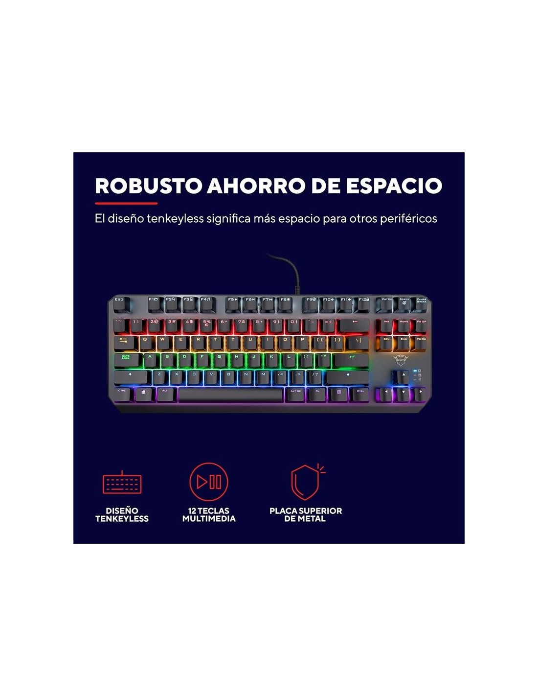 TECLADO TRUST GAMING GXT 834 CALLAZ MECANICO TKL USB RGB