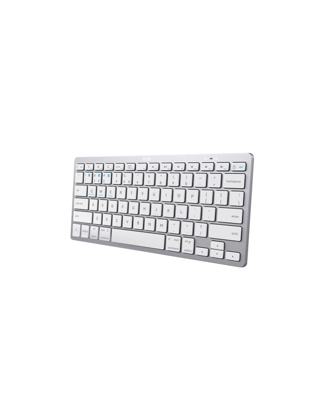 TECLADO TRUST BASICS SLIM WIRELESS BLUETOOTH TKL SILVER