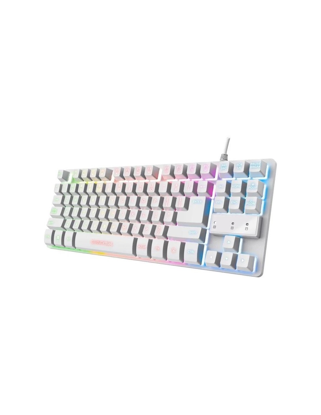 TECLADO TRUST GAMING GXT 833W THADO METALICO USB RGB WHITE