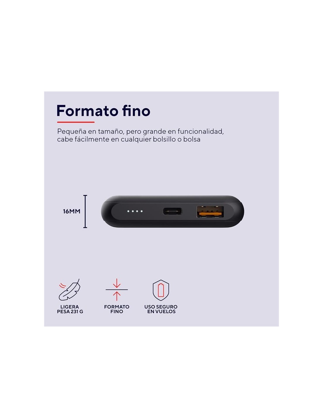 POWERBANK TRUST REDOH 10000MAH USB-A + X2 USB-C BLACK