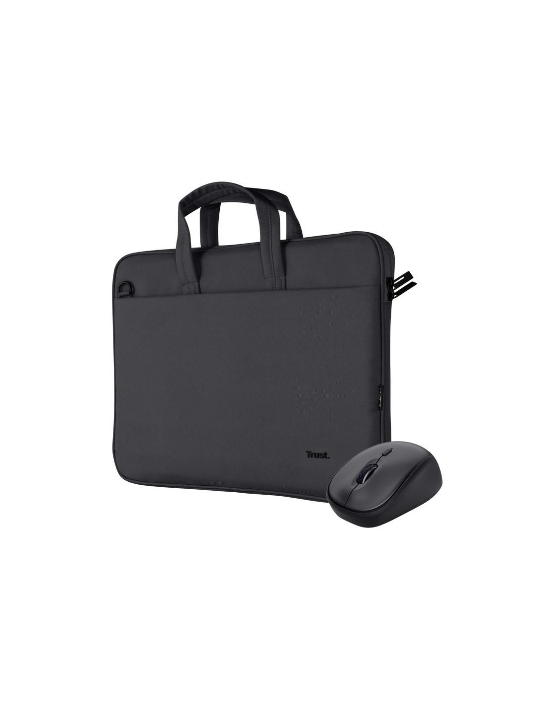 MALETIN TRUST BOLOGNA 16 BLACK + RATON WIRELESS SILENT BLACK