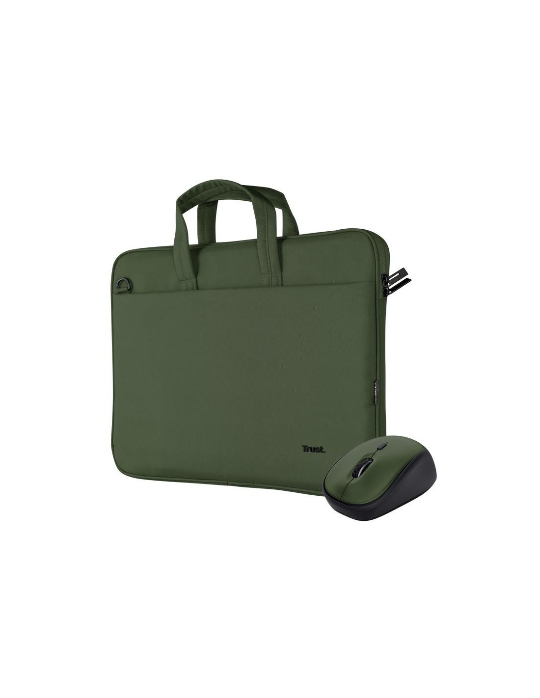 MALETIN TRUST BOLOGNA 16 GREEN + RATON WIRELESS SILENT GREEN