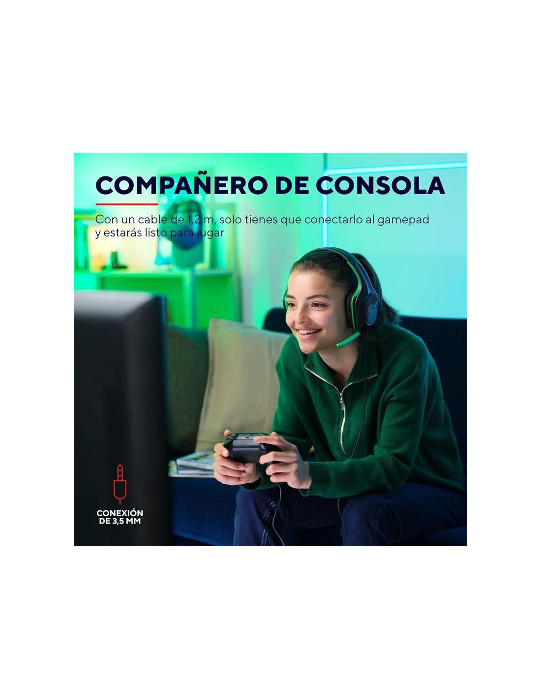 AURICULARES + MICROFONO TRUST GAMING GXT 415X ZIROX MULTI HEADSET GREEN