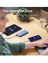 POWERBANK TRUST PRIMO SLIM 10000MAH X2 USB-A + USB-C + MICRO-USB ECO BLUE