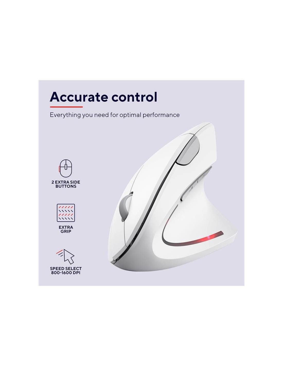 RATON TRUST VERTO WIRELESS ERGONOMIC WHITE