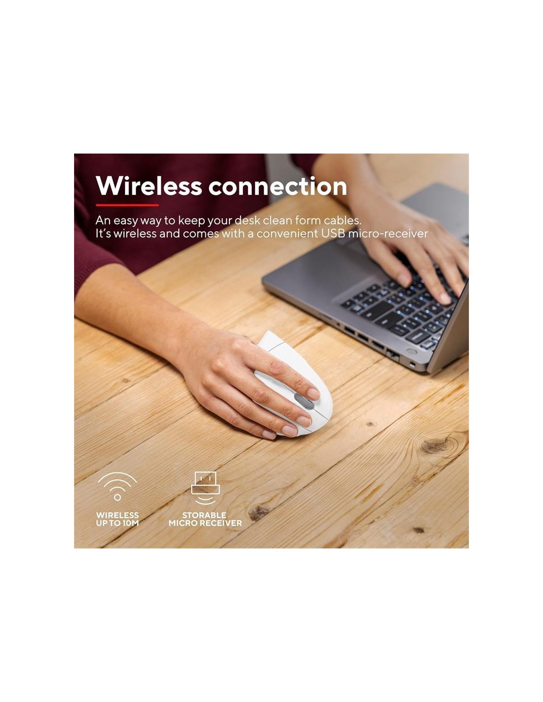 RATON TRUST VERTO WIRELESS ERGONOMIC WHITE