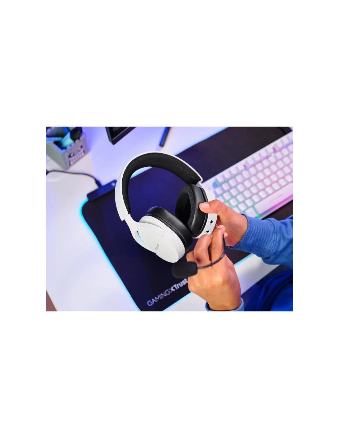 AURICULARES + MICROFONO TRUST GAMING RGB GXT 491W FAYZO HEADSET WIRELESS