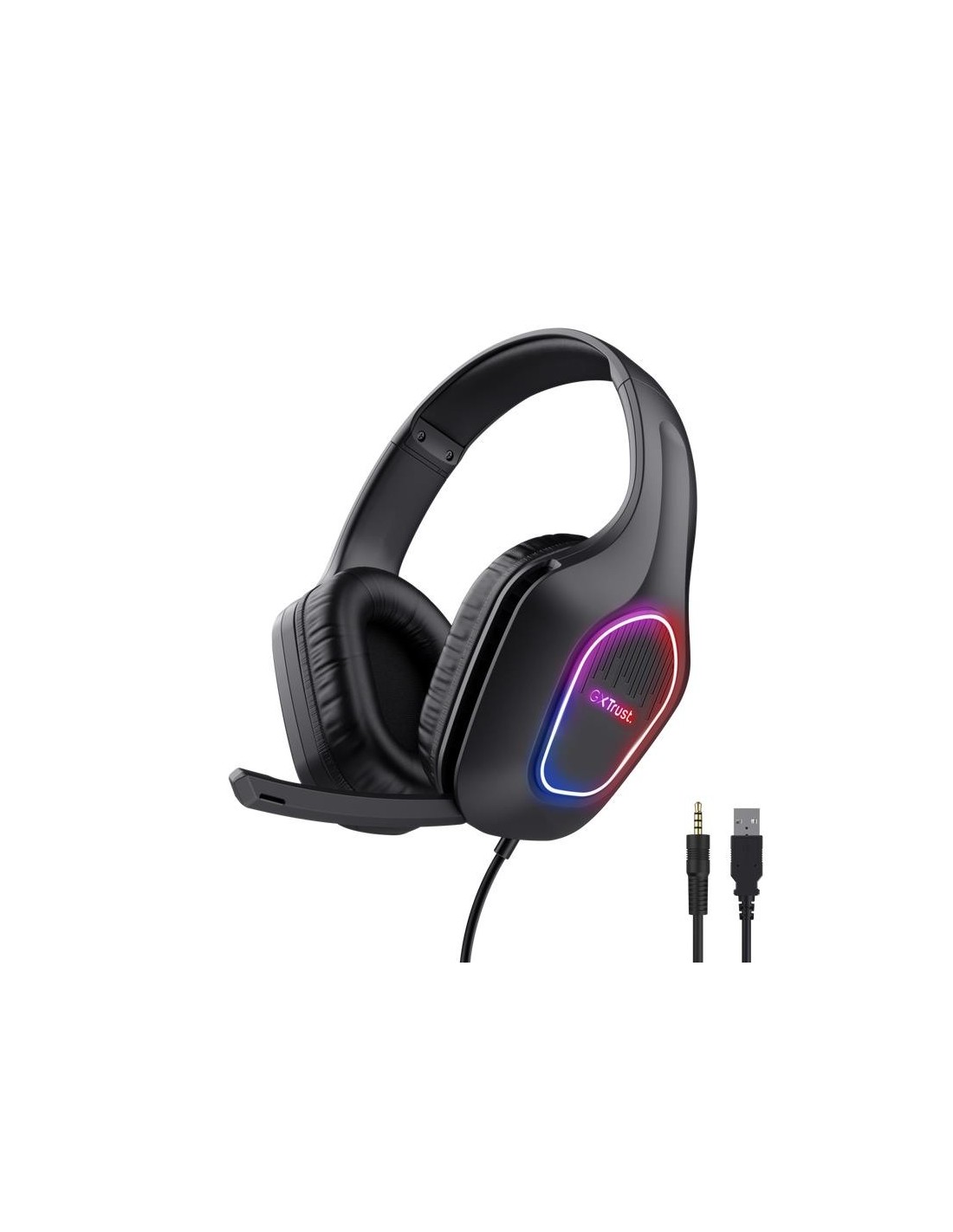 AURICULARES + MICROFONO TRUST GAMING GXT 416 ZIROX HEADSET RGB BLACK