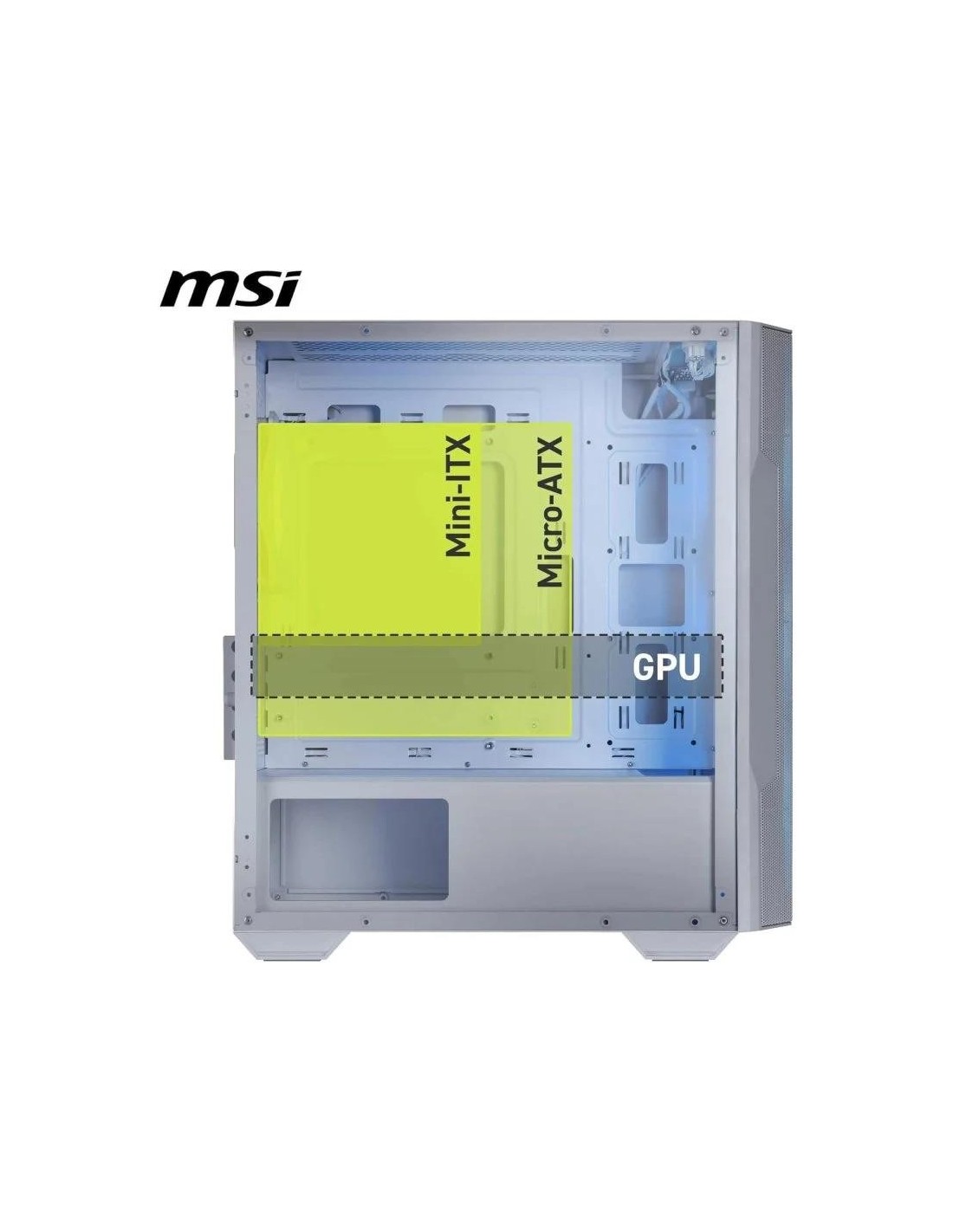 CAJA ORDENADOR GAMING MSI MAG FORGE M100R MATX ARGB WHITE