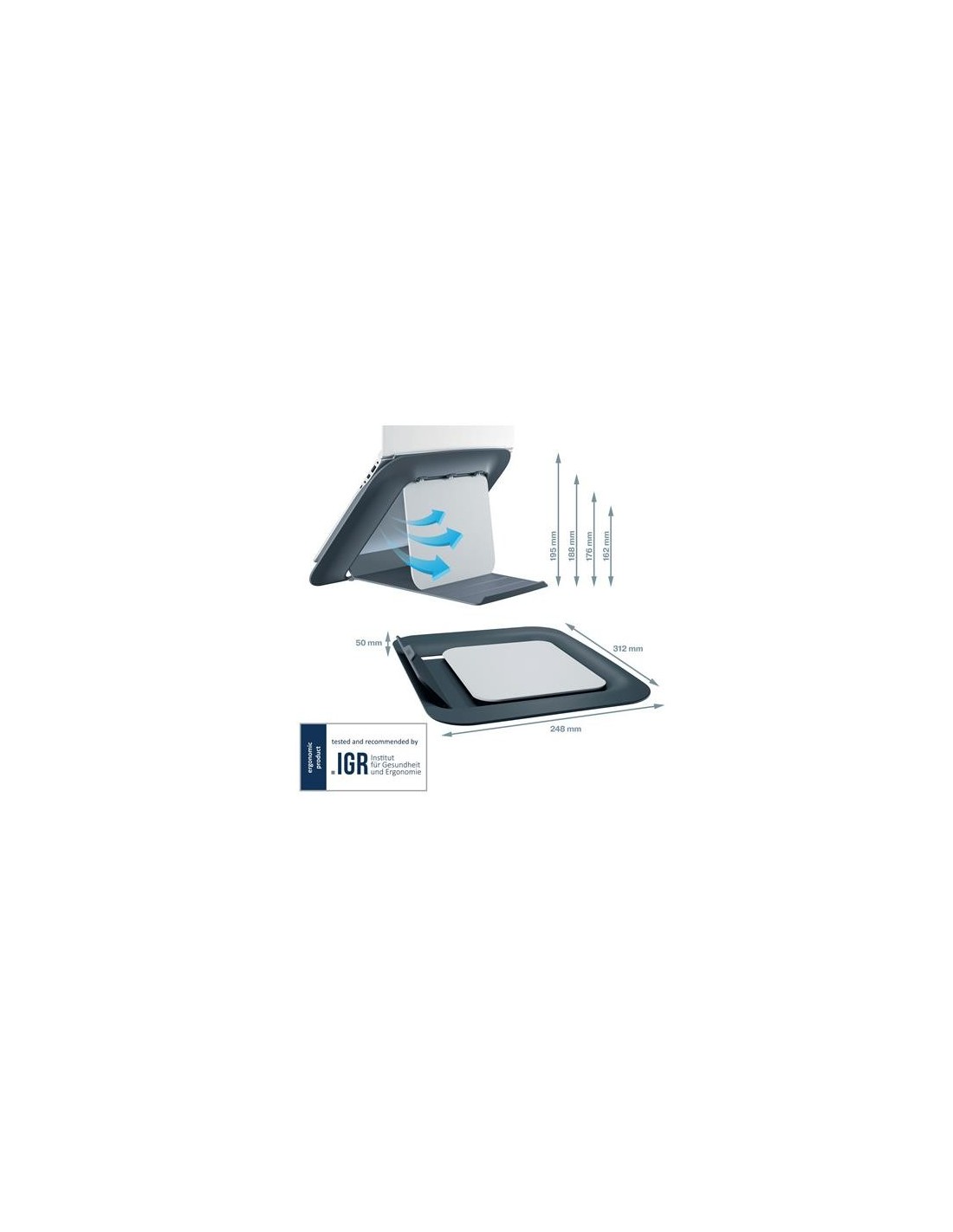 SOPORTE LEITZ SOBREMESA PARA NOTEBOOK ERGONOMICO 13-17 GREY