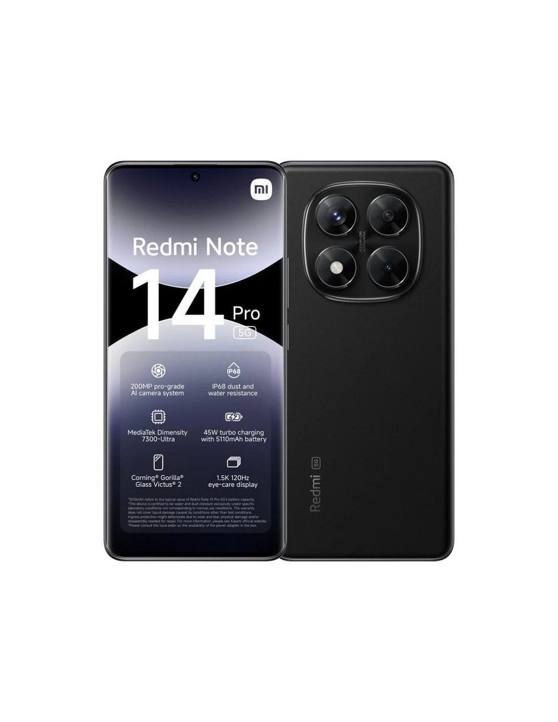 SMARTPHONE XIAOMI REDMI NOTE 14 PRO 6.67 12GB/512GB/200MP/NFC/5G BLACK