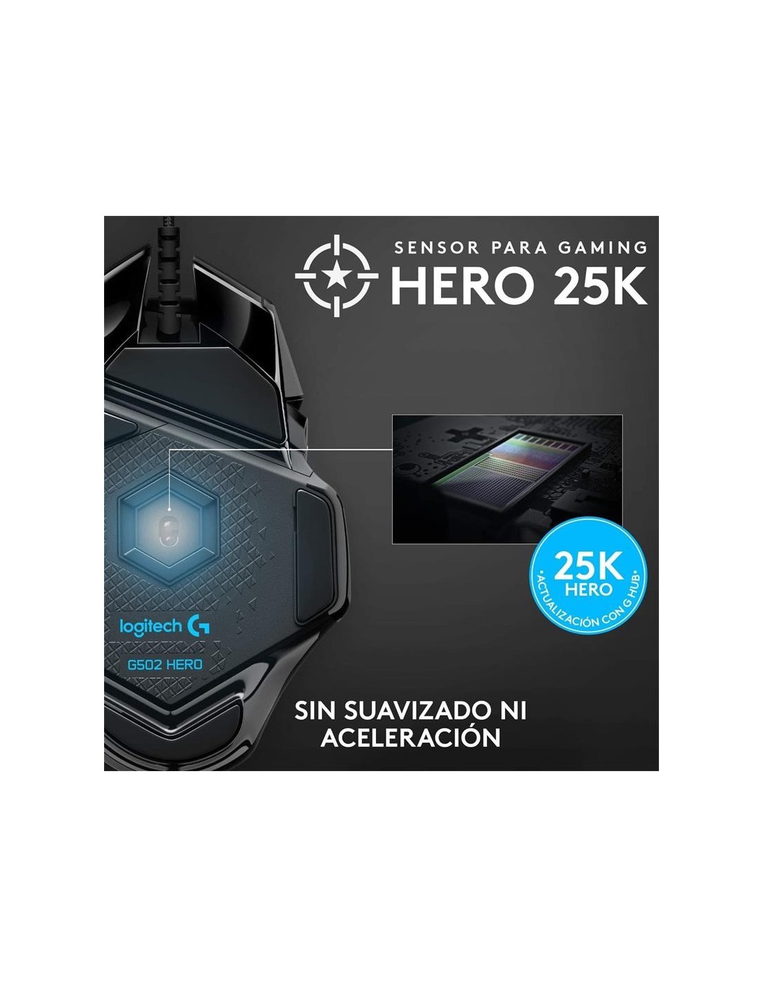 RATON LOGITECH G502 HERO OPTICO USB GAMING BLACK