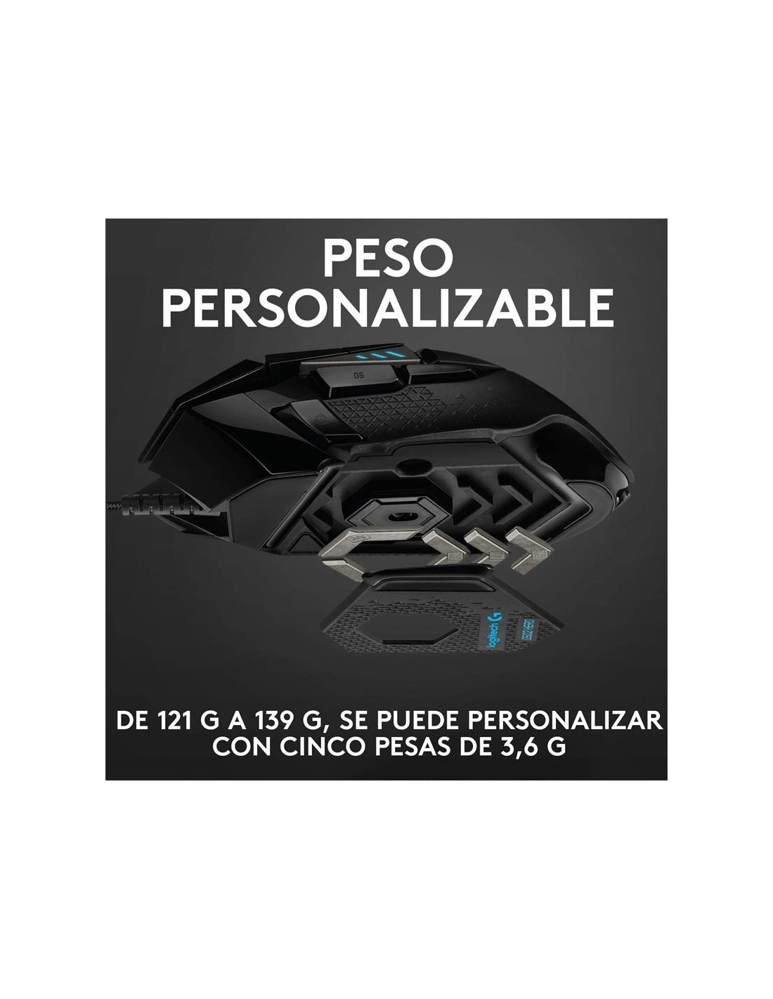 RATON LOGITECH G502 HERO OPTICO USB GAMING BLACK
