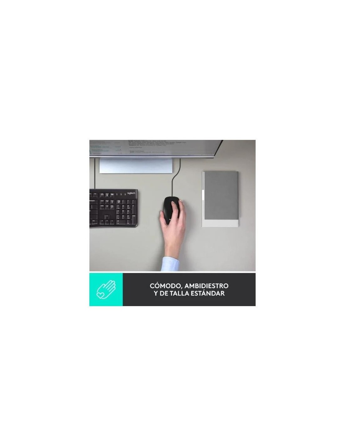 RATON LOGITECH M100 USB 1000DPI BLACK