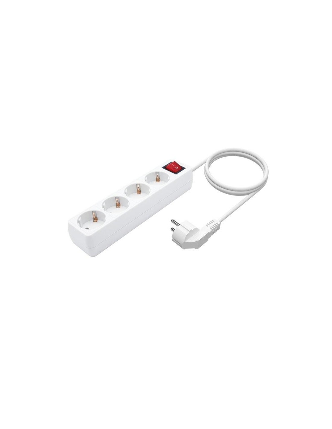 REGLETA AISENS 4 SCHUKOS PROTECCION INTERRUPTOR 1,4M WHITE