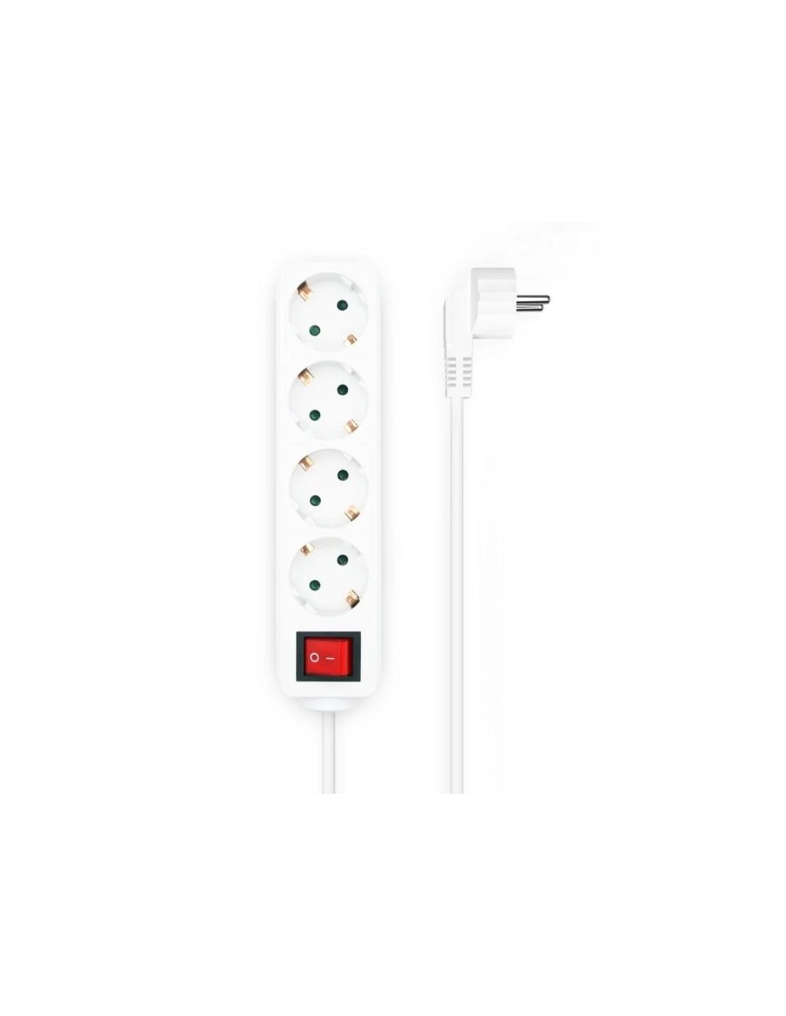 REGLETA AISENS 4 SCHUKOS PROTECCION INTERRUPTOR 1,4M WHITE