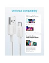 CABLE ANKER 322 USB-A TO USB-C TRENZADO 1.8M 45W WHITE