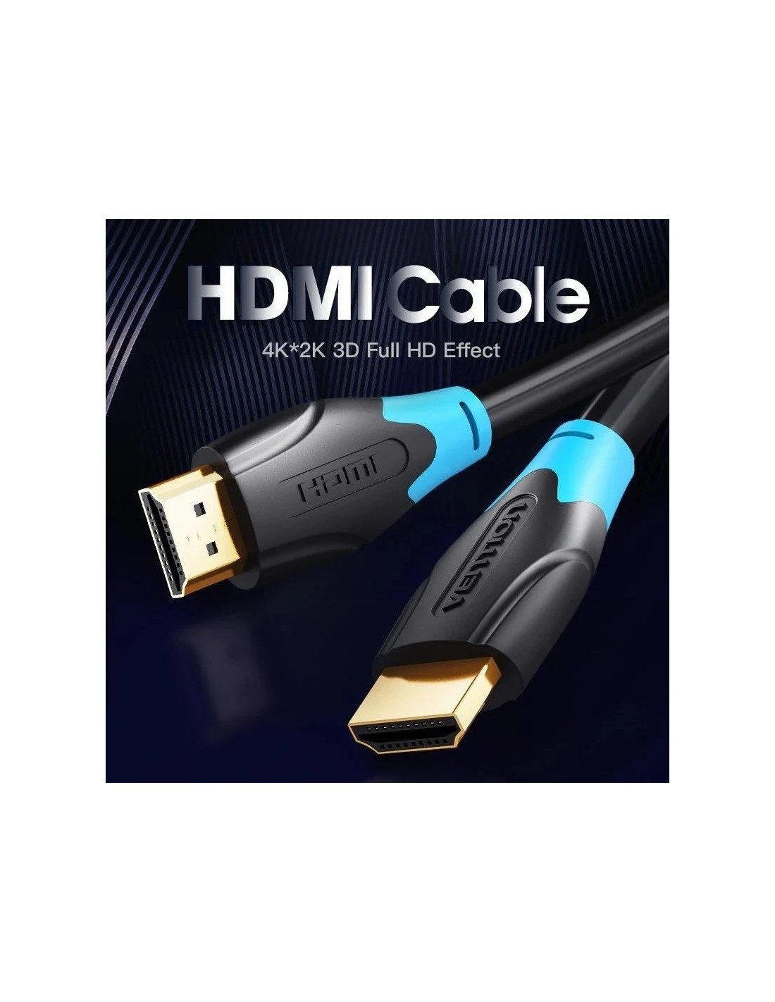 CABLE HDMI 2.0 4K HDMI/M - HDMI/M 1.5M VENTION BLACK
