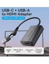 CONVERSOR VENTION USB-C/M USB-A/M A HDMI/H 0.15M BLACK