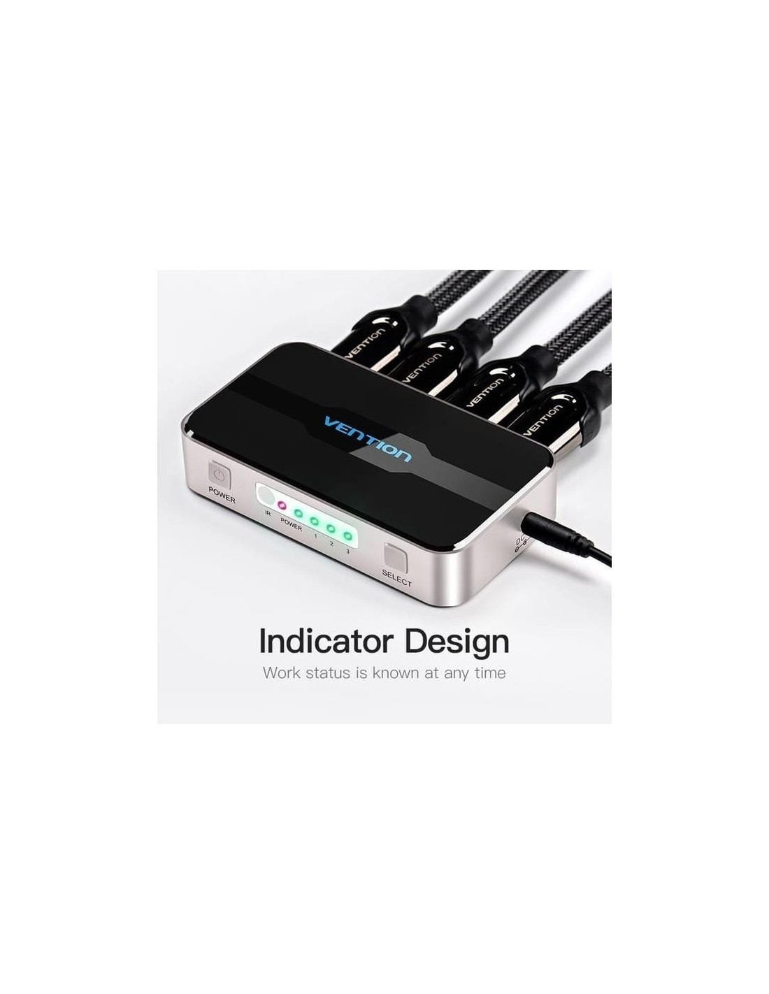 DUPLICADOR VENTION 4XHDMI HEMBRA - HDMI MACHO SILVER/BLACK