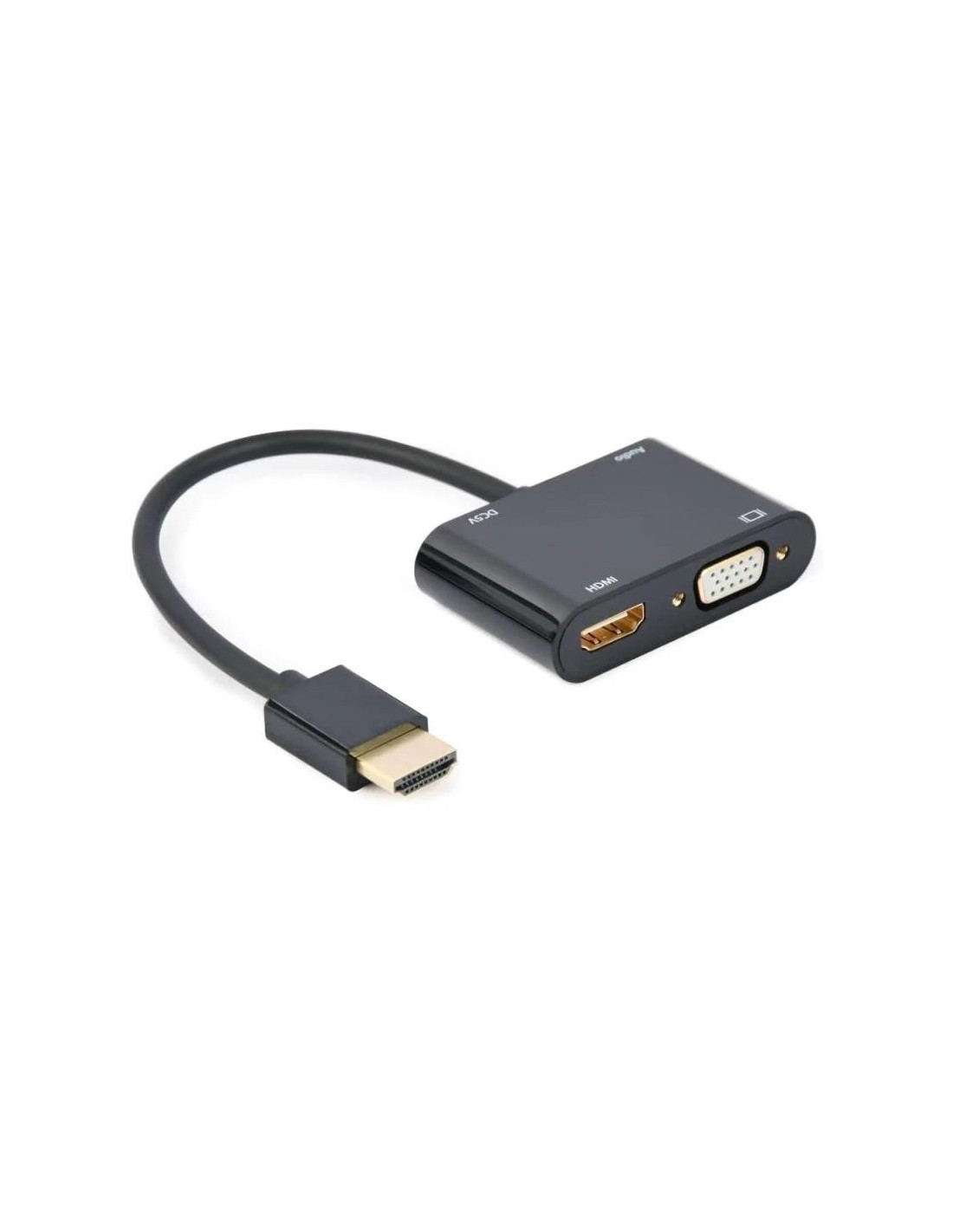 ADAPTADOR GEMBIRD HDMI/M A HDMI/H + VGA/H + CABLE AUDIO BLACK