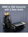 ADAPTADOR CONVERSOR VENTION HDMI/M A VGA/H AUDIO JACK 3.5 BLACK