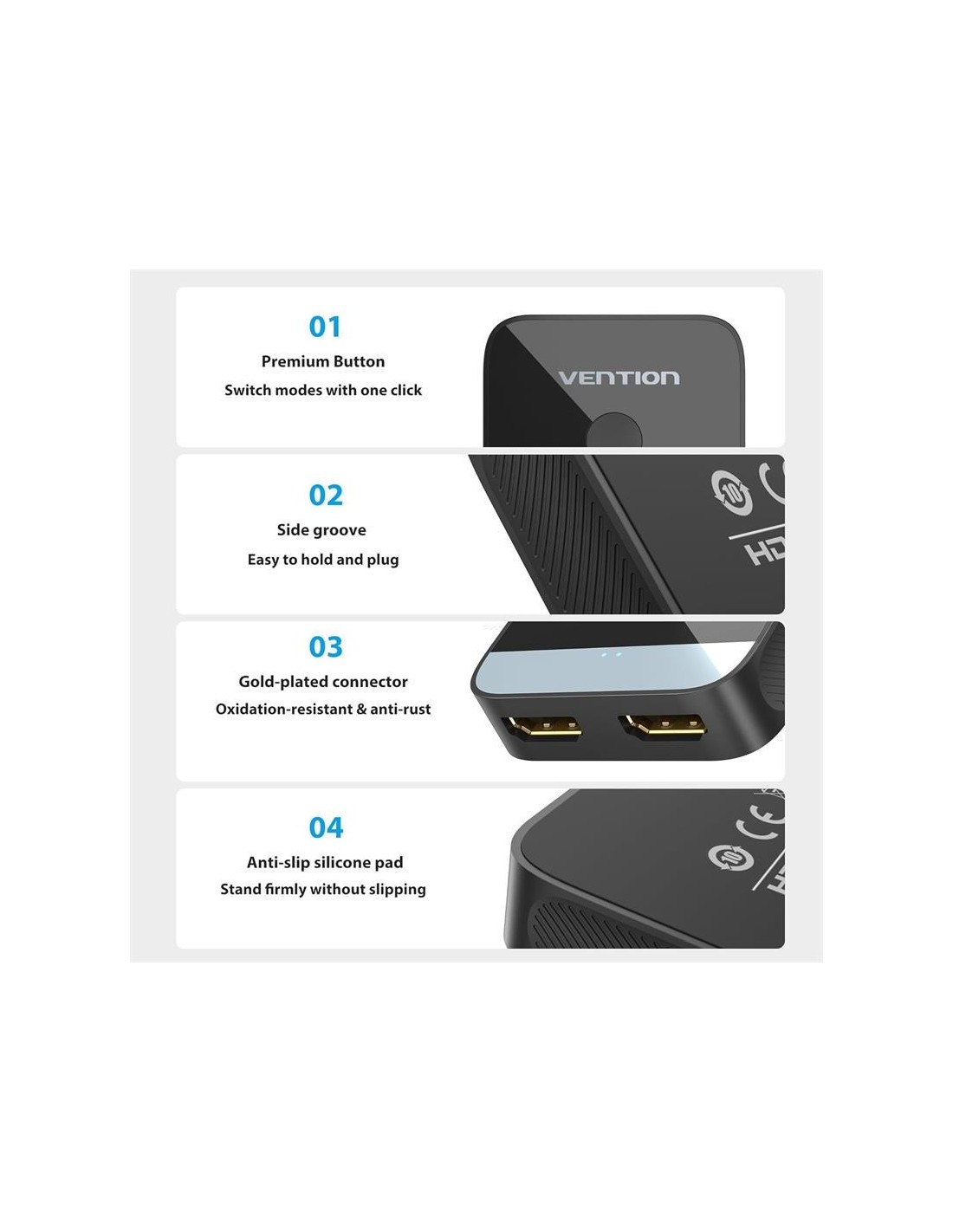 SWITCH/SPLITTER VENTION HDMI/H - X2 HDMI/H BIDIRECCIONAL