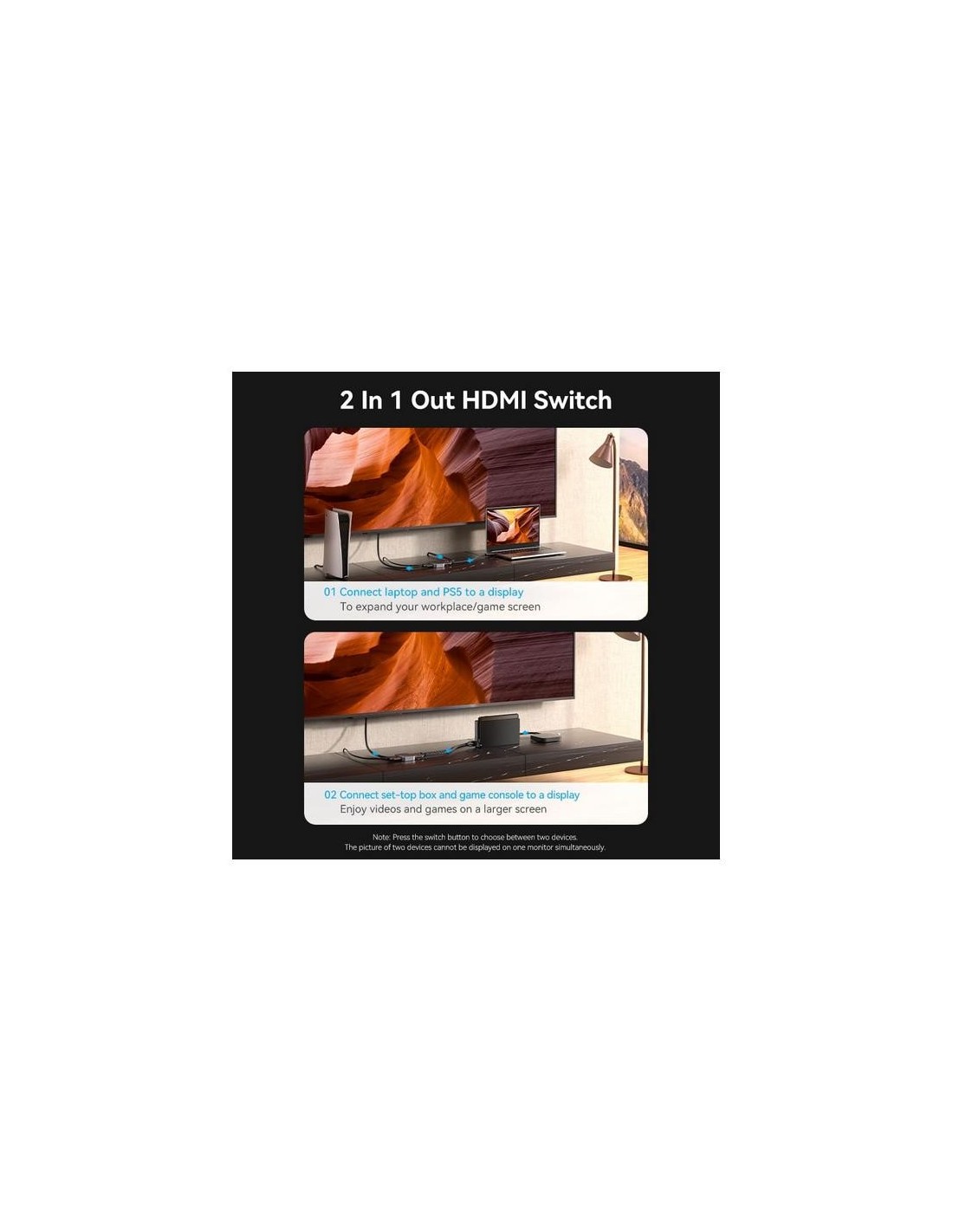 SWITCH/SPLITTER VENTION HDMI 2.1/H - X2HDMI/H USB-C/H BIDIRECCIONAL 8K