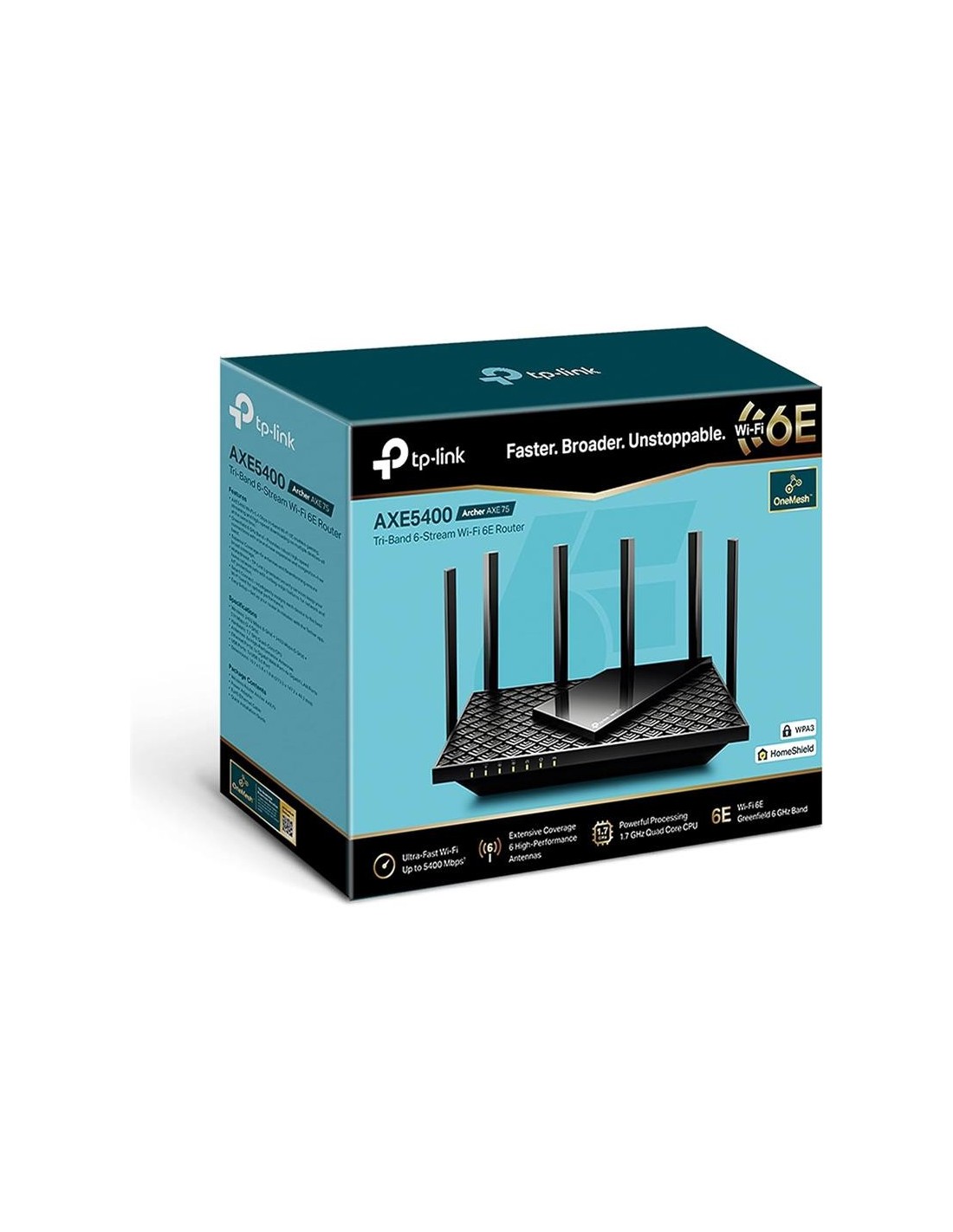 WIRELESS N ROUTER TP-LINK ARCHER AXE75 WIFI 6E AX5400