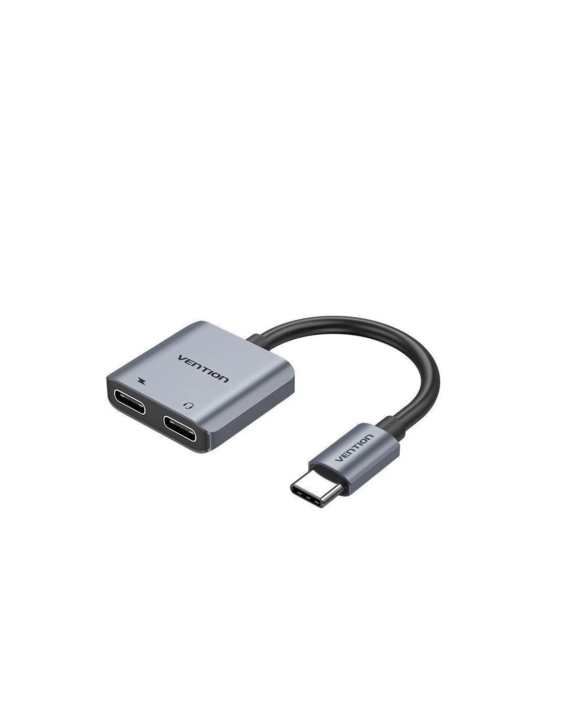 CABLE CONVERSOR VENTION USB-C/M - 2X USB-C/H AUDIO/CARGA GREY