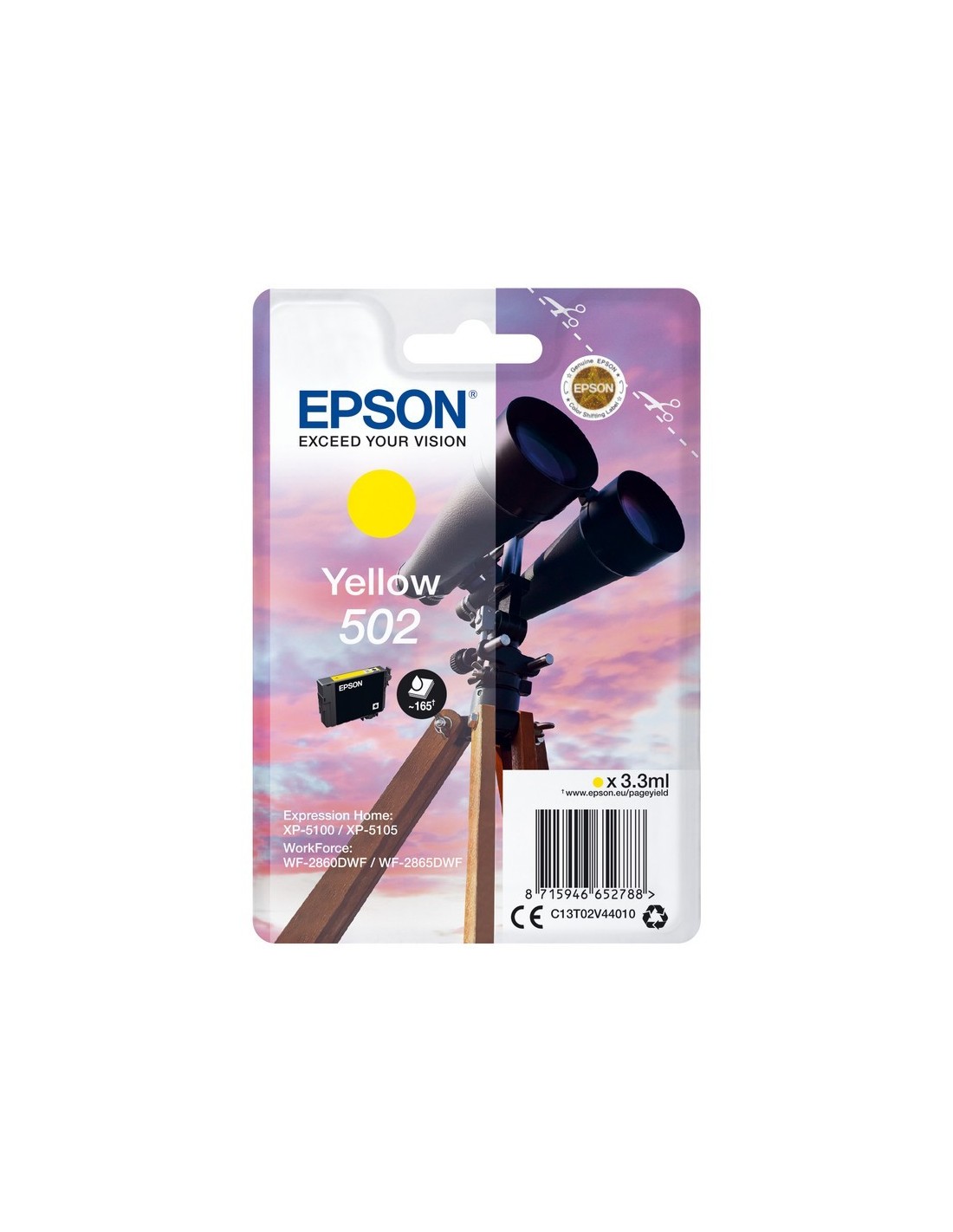 TINTA EPSON C13T02V44020 YELLOW T02V4 502
