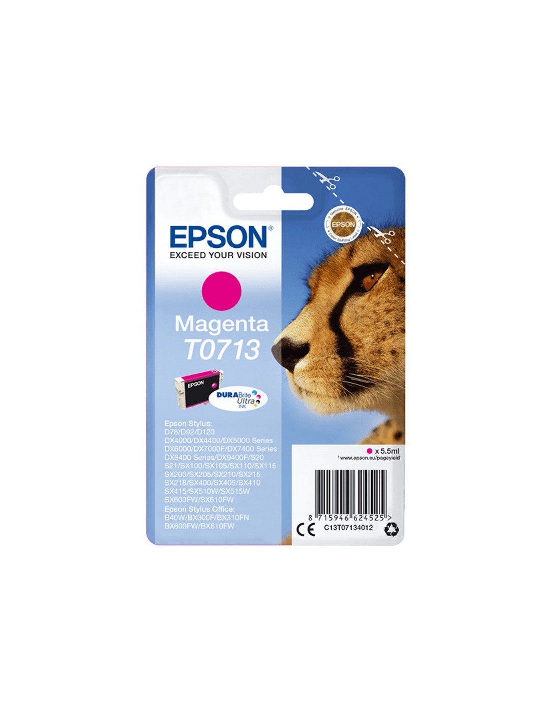 TINTA EPSON C13T07134012 MAGENTA T0713