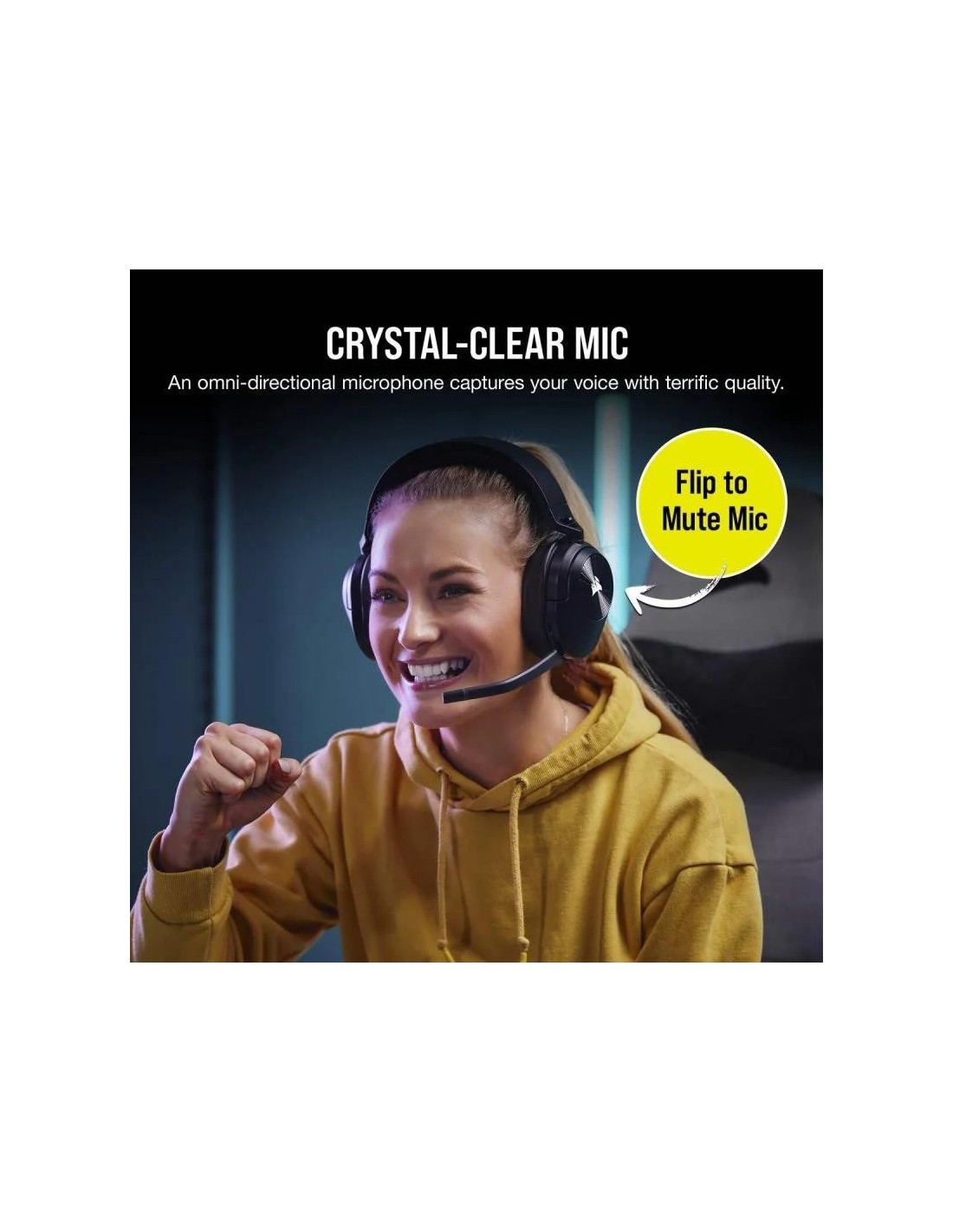 AURICULARES + MICROFONO CORSAIR HS55 GAMING HEADSET WIRELESS DB 7.1 BLACK